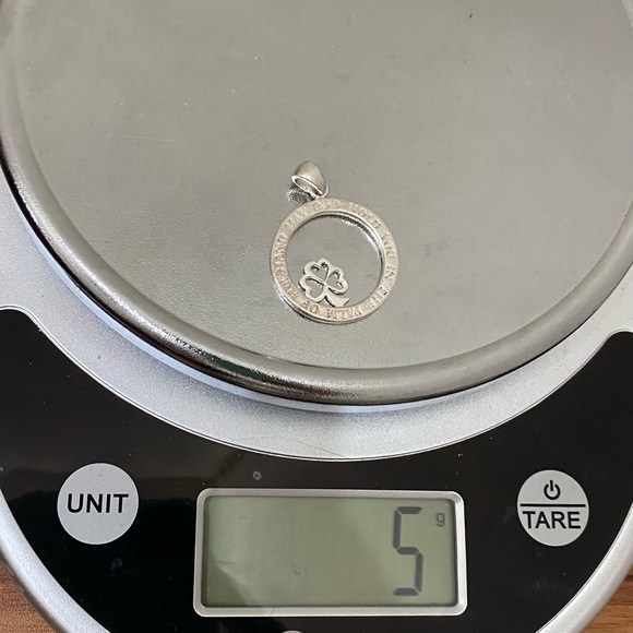 925 LA Sterling Silver Openwork Four Leaf Clover God Inspirational Pendant 5g - Picture 7 of 11